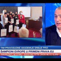 Tanjug, gost emisije „Tačno u 15“ direktor Nenad Vujić o pobedi tima Pravosudne akademije na takmičenju EU timova u oblasti primene prava EU-5