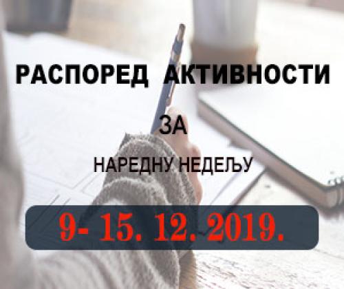 Raspored obuka Pravosudne akademije za period 09.12 - 15.12.2019. godine