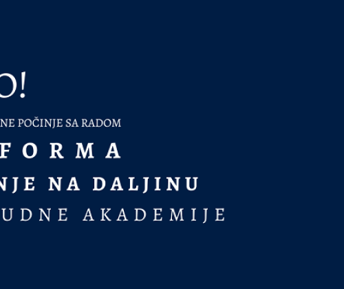 17. jula 2023. godine, počinje sa radom Platforma za učenje na daljinu Pravosudne akademije, putem koje će se vršiti prijavljivanje na sve obuke koje organizuje Pravosudna akademija