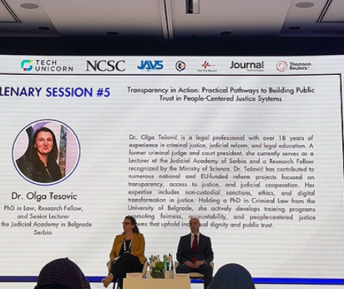 Др Олга Тешовић, учествовала је на међународној конференцији у Дубаију под називом “Global Perspectives on Court Administration”